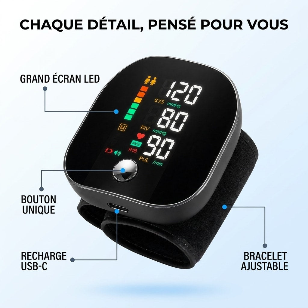 Tensiomètre automatique au poignet sans fil ! 50% Reduction ! 🔥